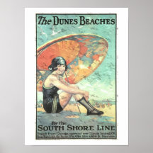 Retro poster van de Stranden van Duinen