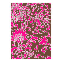 Rétro rose moderne Brown d'invitation de partie de