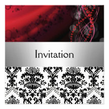 Rétro rouge d'art déco d'invitation de partie de d