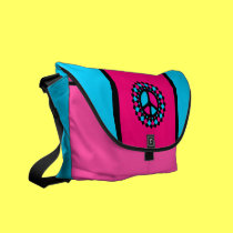 Rétro signe de paix - sac messenger zéro sacs messenger