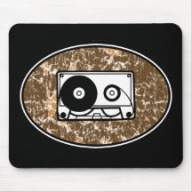 Retro Sinaasappel van de Band van de Cassette Muis Mat