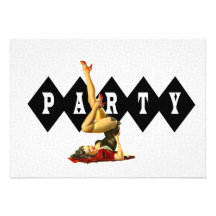 Retro Speld op de Partij van het Meisje Persoonlijke Aankondigingen