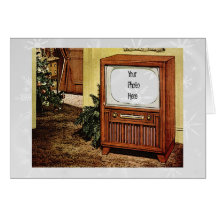Retro TV van jaren '50Kerstmis Kaart