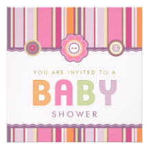 Retro uitnodiging van het Baby shower van de Knope