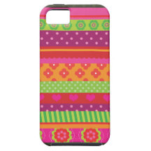 Retro van het de stipontwerp van de hartbloem ipho Case-Mate iPhone 5 hoesje