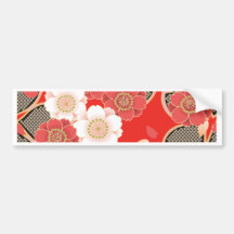 Rétro vecteur blanc rouge floral vintage mignon autocollants pour voiture