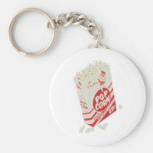Retro Vintage Popcorn van de Bioscoop Sleutelhanger