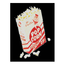 Retro Vintage Popcorn van de Bioscoop Wens Kaart