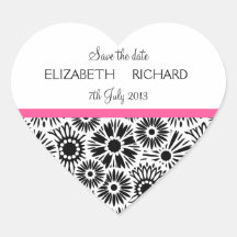 Retro zwarte witte bloemen de Sticker "sparen van 