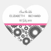 Retro zwarte witte bloemen de Sticker "sparen van 