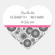 Retro zwarte witte bloemen de Sticker "sparen van 