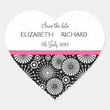 Retro zwarte witte bloemen de Sticker "sparen van 