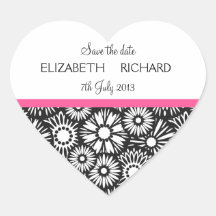 Retro zwarte witte bloemen de Sticker "sparen van 