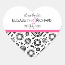 Retro zwarte witte bloemen de Sticker "sparen van 