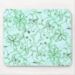 rétros fleurs bleues tapis de souris
