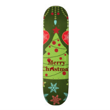 Rétros flocons de neige d'arbre de Joyeux Noël de  Planches À Roulettes Customisées