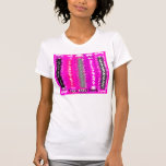 Rétros rectangles psychédéliques noirs roses t-shirts