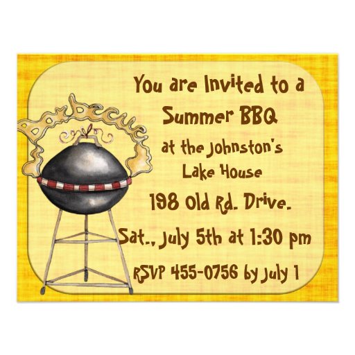 Réunion de famille d'invitation de BBQ de fête des