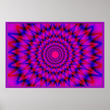 Rêves magenta bleus volants poster