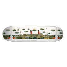 Revêtement d'océan britannique de lithographie vin plateaux de skateboards customisés