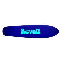 Révolte - cyan sur bleu-foncé skateboard customisable