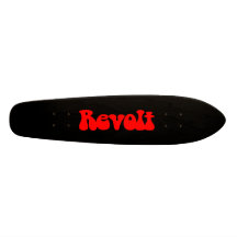Révolte - rouge sur le noir skateboards personnalisables