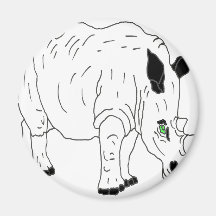 RHINOCEROS BLANC 1.PNG MAGNETS POUR RÉFRIGÉRATEUR