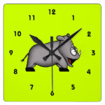 Rhinocéros de bébé horloge