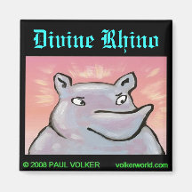 Rhinocéros divin $3,00 aimant pour réfrigérateur