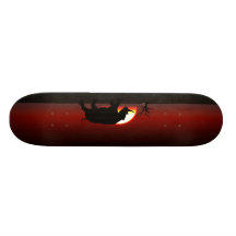Rhinocéros et lever de soleil rouge skateboards cutomisables