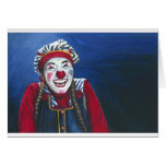 Rit nerveusement la peinture de clown cartes de vœux