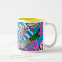 Rivage rose, tasse d'art abstrait