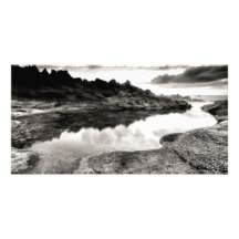 Rivière noire et blanche par la roche cartes de vœux avec photo