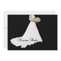 robe nuptiale blanche de faire-part de mariage esp