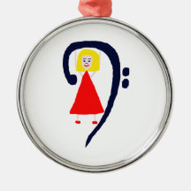 Robe rouge bleue femelle blonde de clef basse décorations pour sapins de noël