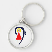 Robe rouge bleue femelle blonde de clef basse porte-clefs