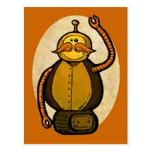 Robot antique de Steambot Carte Postale