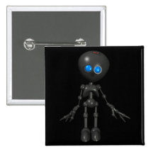 Robot bionique du garçon 3D - regardant en avant Badge