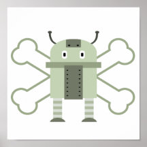 robot geeky et os croisés posters