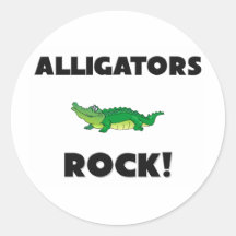 Roche d'alligators autocollant rond