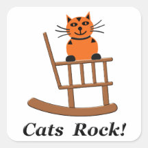 Roche de chats stickers carrés