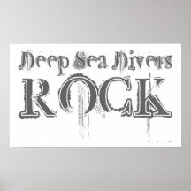 Roche de plongeurs de mer profonde posters