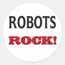 Roche de robots autocollants ronds