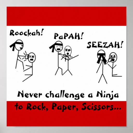 Roche, papier, NINJA de ciseaux ! Affiches