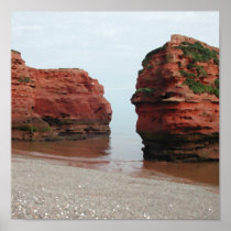 Roches de pile de mer. Baie de Ladram. Devon. LE R