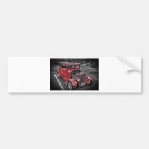 Rod d'un rouge ardent classique fait sur commande  autocollant pour voiture