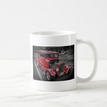 Rod d'un rouge ardent classique fait sur commande  tasses