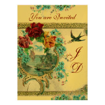 ROMANTİCA 3 HET ELEGANTE GOUDEN BLAUWE MONOGRAM VA PERSOONLIJKE  AANKONDIGING