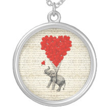 Romantische olifant & hartballons hangertjes