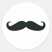 Ronde Sticker - Snor